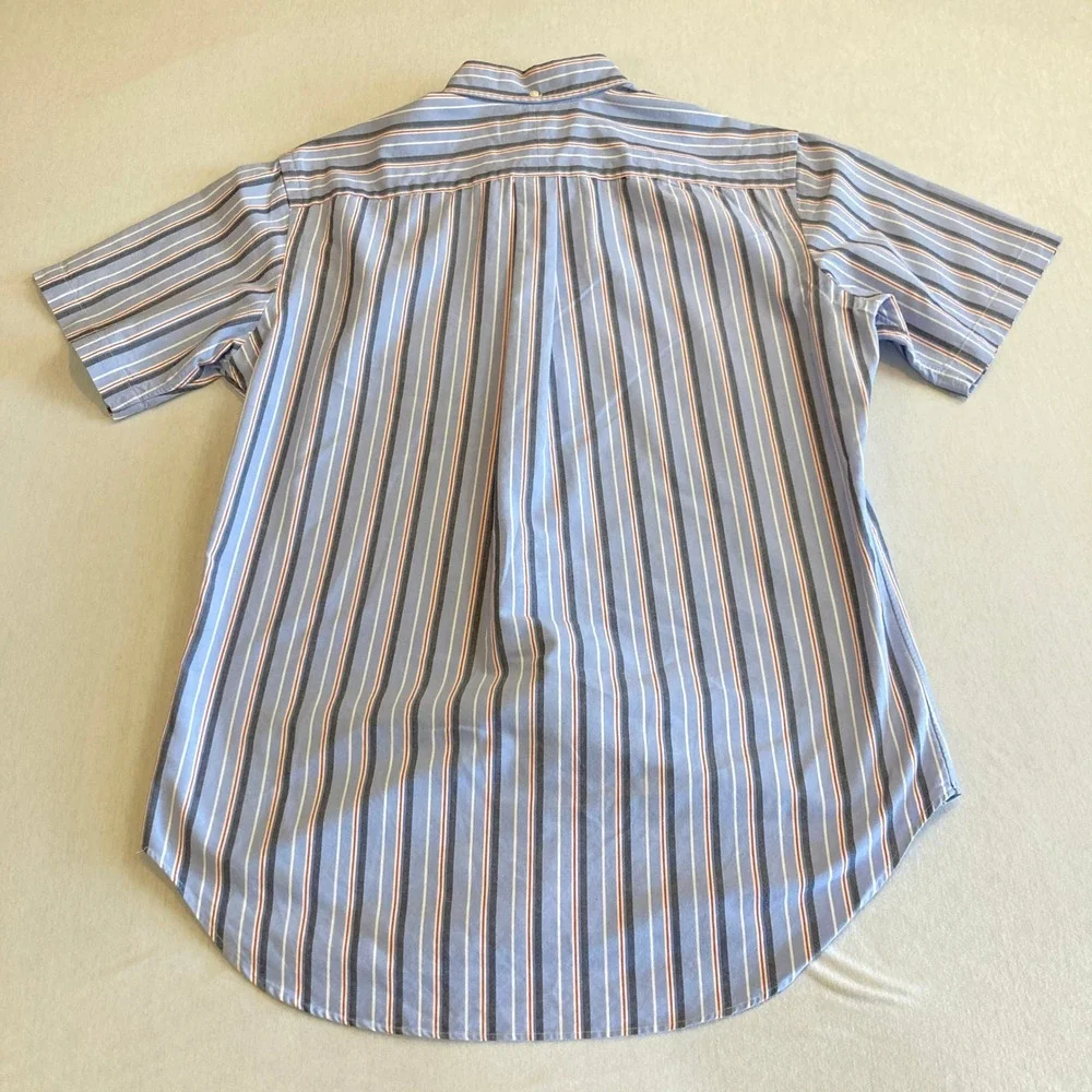 Polo Ralph Lauren Mens Medium Classic Fit Short Sleeve Striped Button Down Shirt